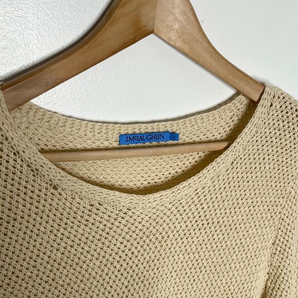 J. McLaughlin Long Sleeve Donna Sweater Womens Large Beige Linen Blend Neutral - Picture 6 of 10